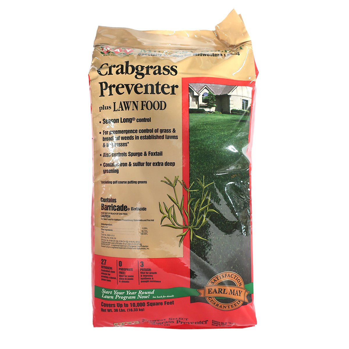 Bag of Earl May Crabgrass Preventer