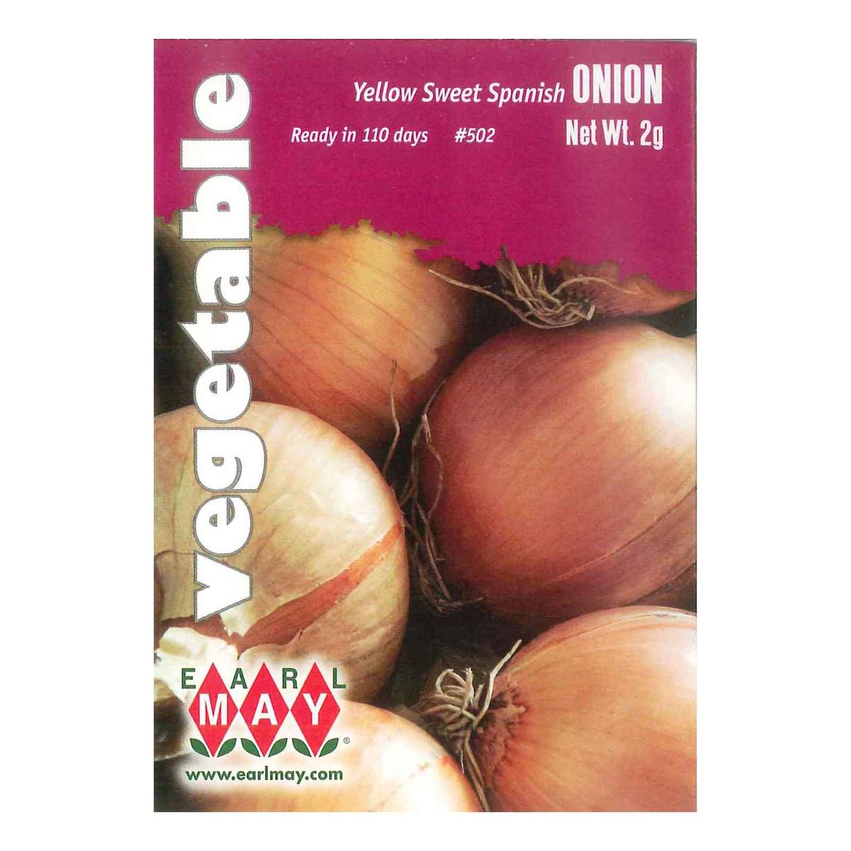 Packet of Earl May onion seeds.