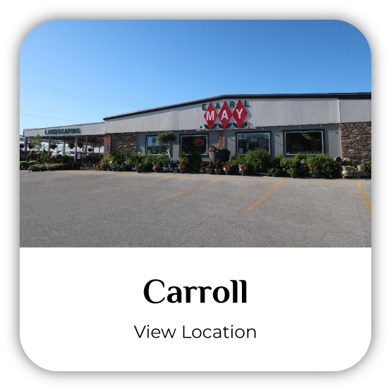 Carroll, Iowa, Earl May Garden Center storefront.