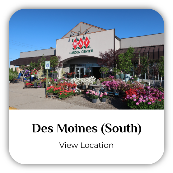 South Des Moines, Iowa, Earl May Garden Center storefront.