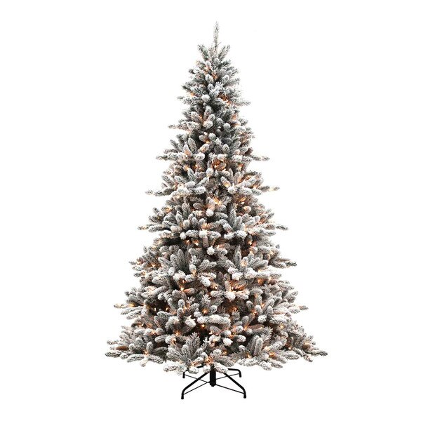 7.5FT Flocked Birmingham Fir Christmas Tree Earl May