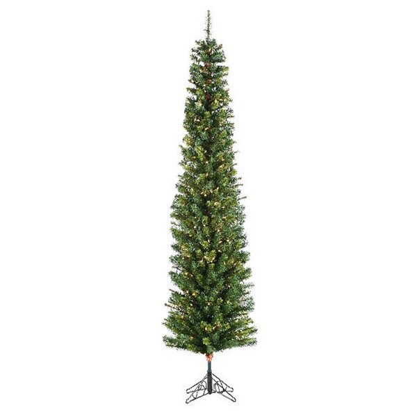 6.5ft Lit Darwin Pencil Christmas Tree with 200 Staylit Lights Earl May