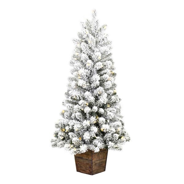 4ft Potted Flocked Gifford Christmas Tree Earl May