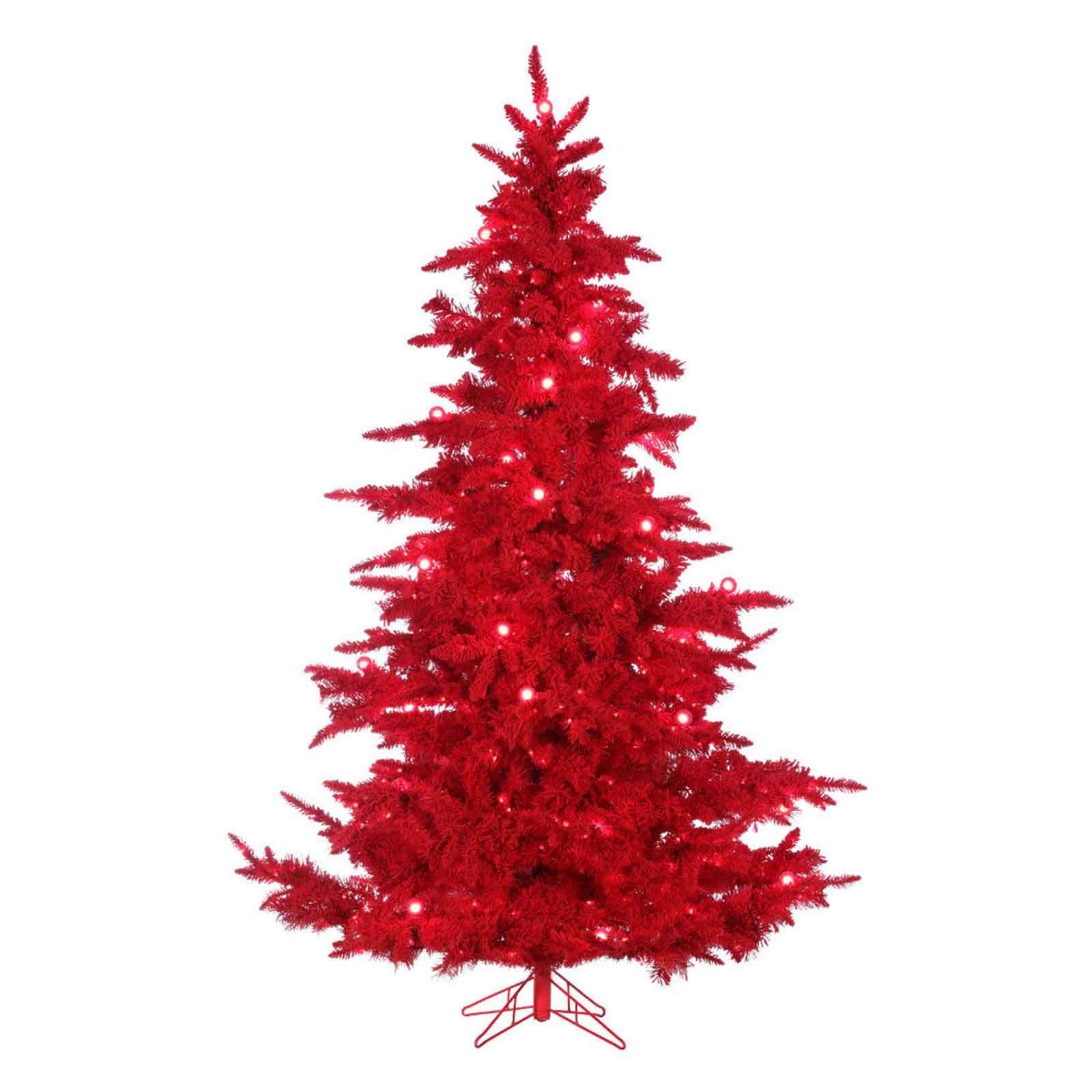 Christmas Tree 5ft Scarlett Red Flocked Earl May