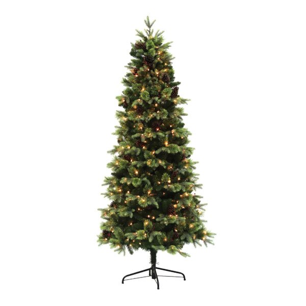 7.5ft Rutland Slim Pine Lit Christmas Tree Earl May