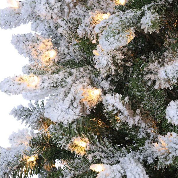 6.5ft Flocked Canyon Fir Christmas Tree Earl May