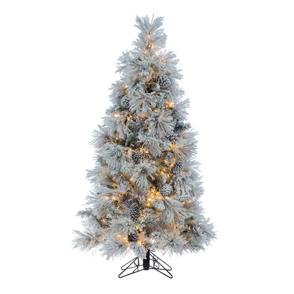 5ft Flocked Crystal Pine Christmas Tree Earl May