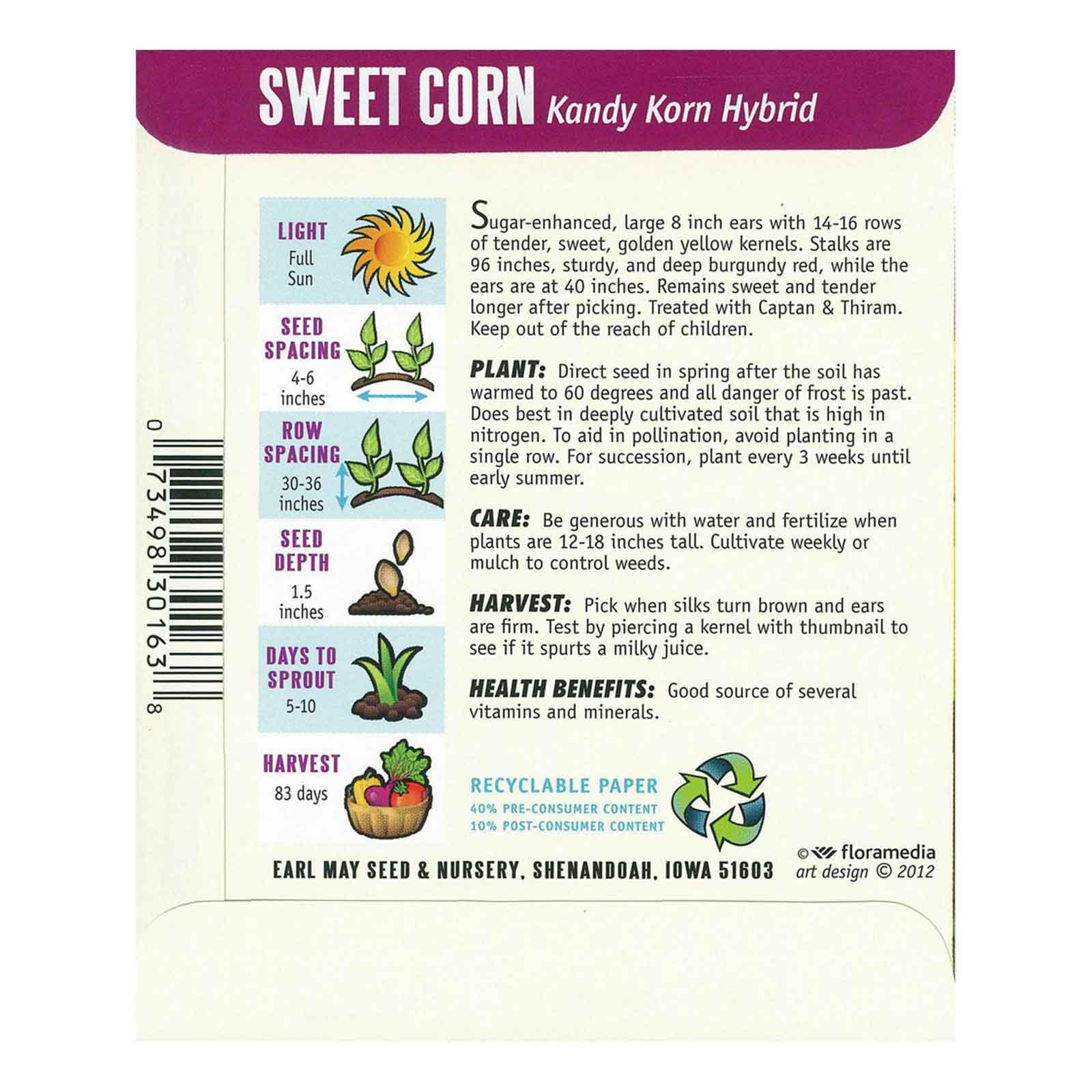 Corn - Kandy Korn Hybrid Seeds 5oz Packet | Earl May