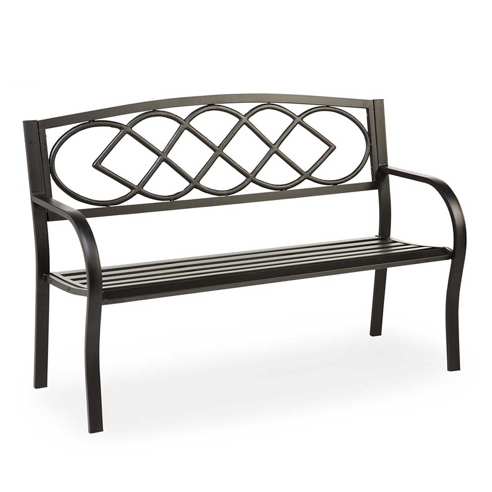 Black metal porch bench cheap