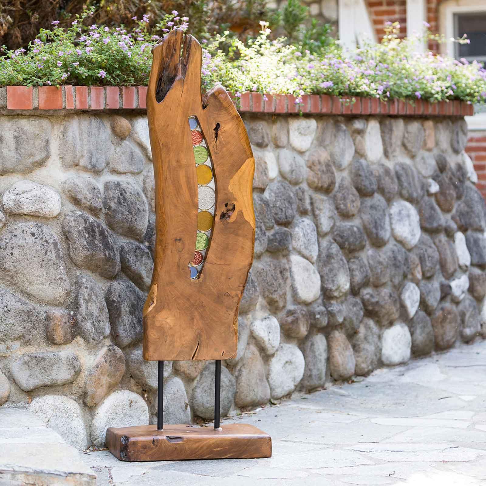 Garden Art - Wood Plank with Stained Glass, 52