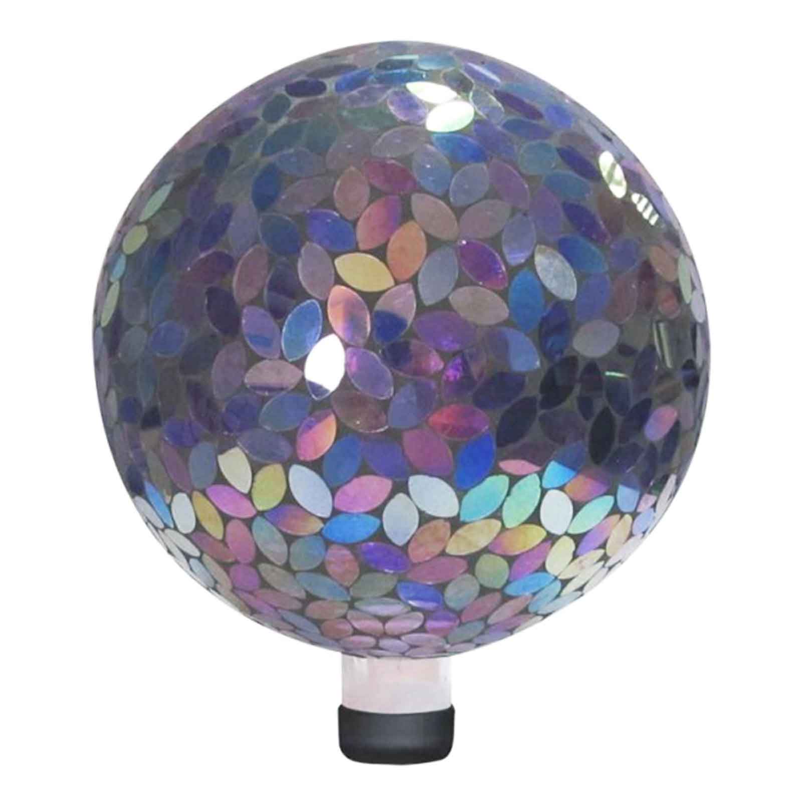10" Mosaic Purple Iridescent Glass Gazing Ball Earl May