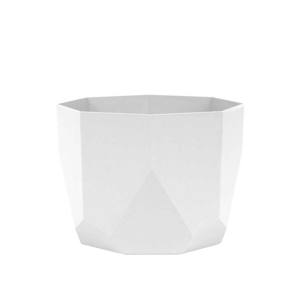White geometric 8-inch plant pot